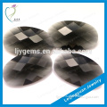 Loose AAA Oval Double Side Checkerboard Cut Black Glass Gemstone